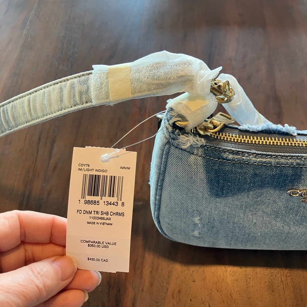 Coach TERI WITH CHARMS  Blue Denim Mini Shoulder Bag NWT - Picture 2 of 6